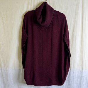 Sister's Maroon Red Cowl Neck Poncho Cape Sweater Button Sleeve Size XXL